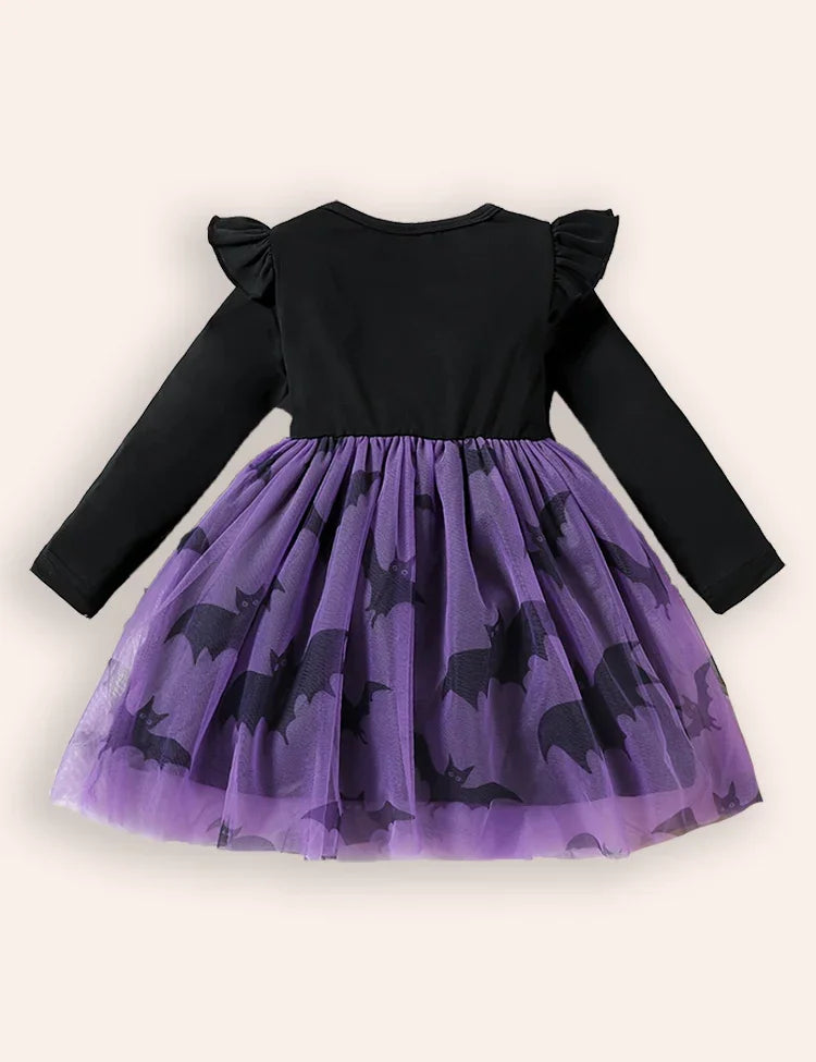 Halloween Alphabet Print Tulle Dress
