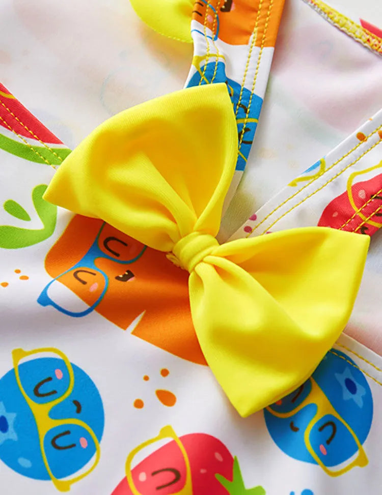 Cartoon Fruit Print One-piece Swimsuit