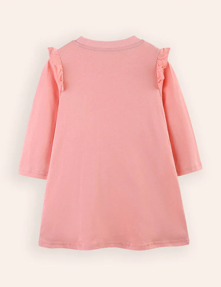 Flower Embroidered Long-sleeved Dress