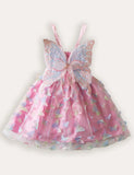 3D Butterfly Wings Colorful Tulle Suspender Dress