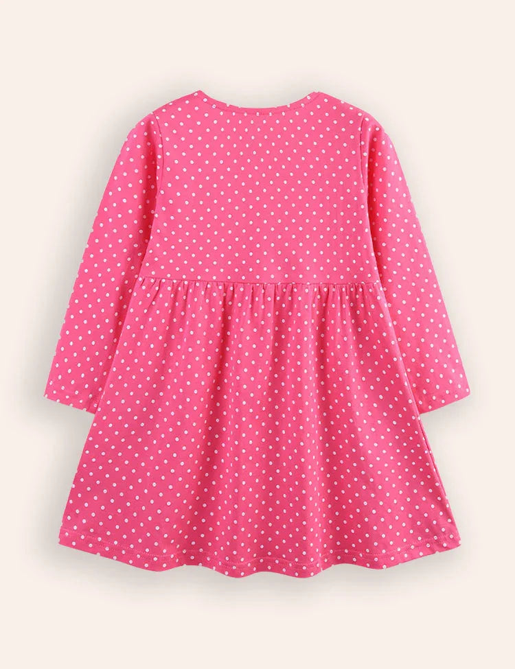 Little Fairy Appliqué Long Sleeves Dress