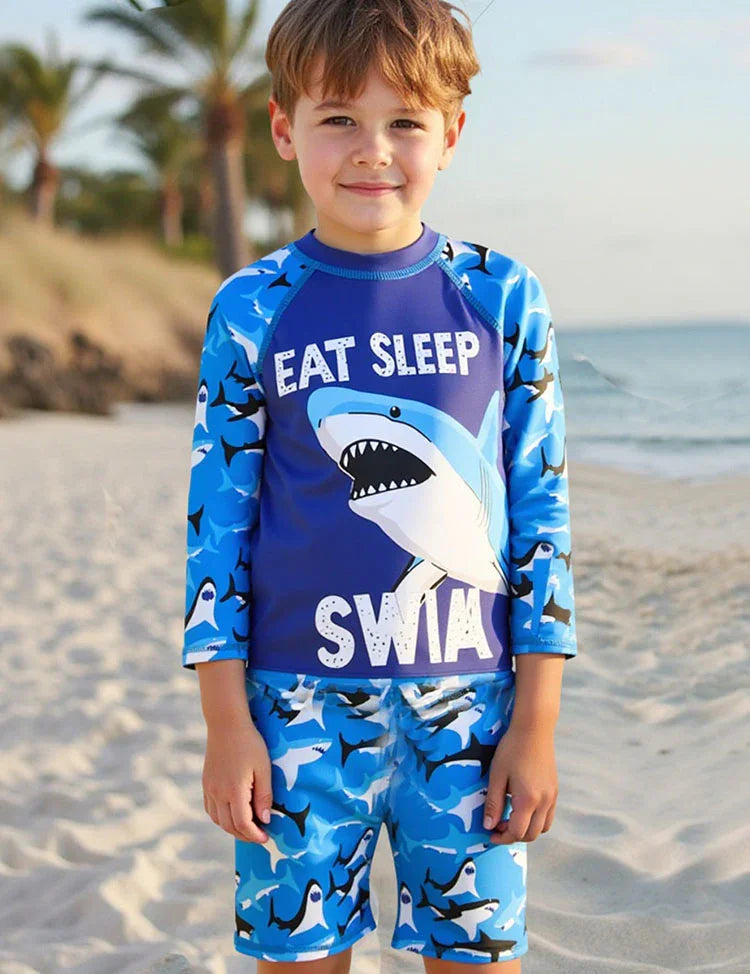 Shark Print Swimsuit Set