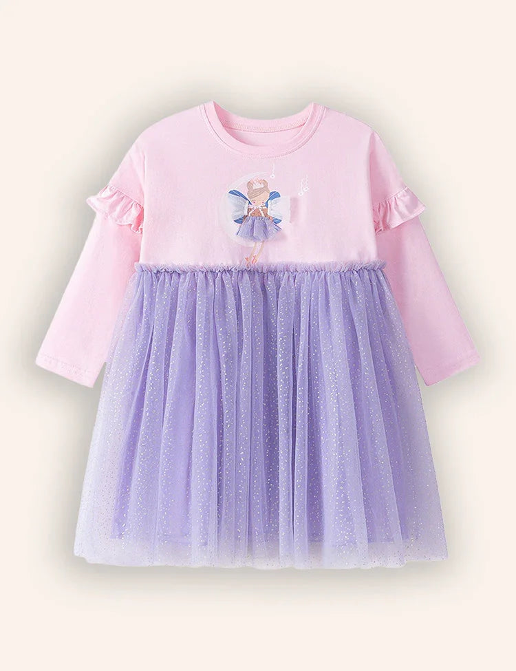 Cute Girl Long Sleeve Tulle Dress