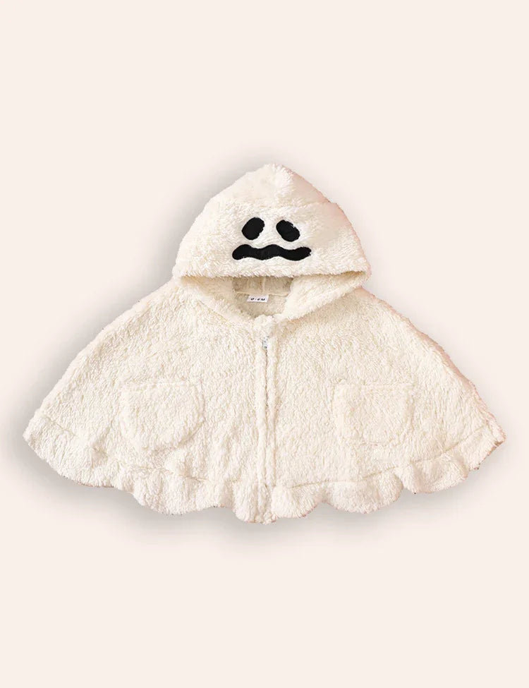 Halloween Padded Pumpkin Ghost Embroidered Cape