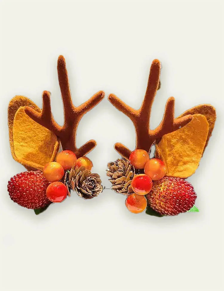 Christmas Golden Ball Elk Hairpin