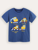 Construction Car Printed Short Sleeve T-Shirt