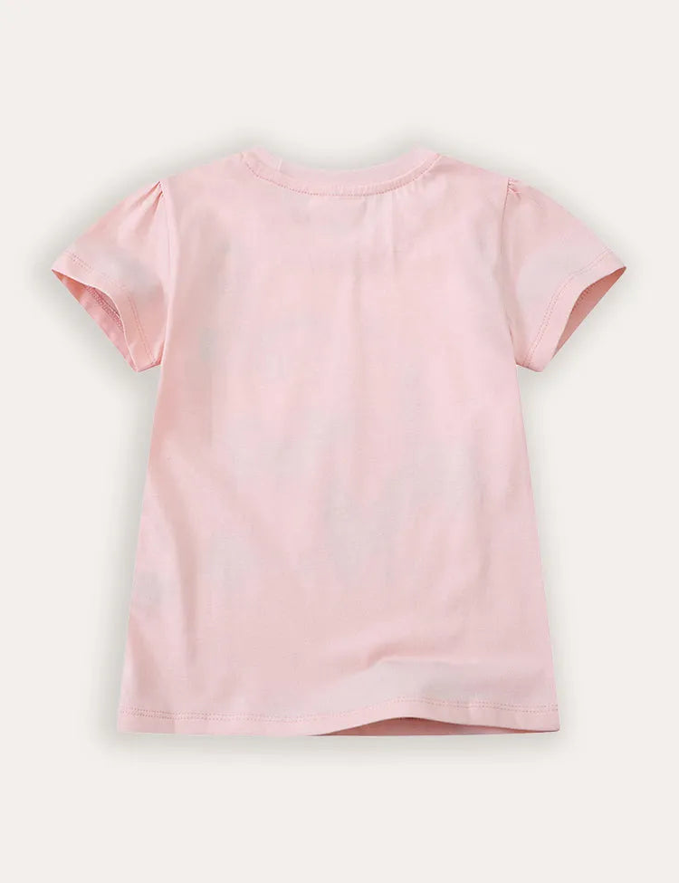 Cute Unicorn Print Short-sleeved T-shirt