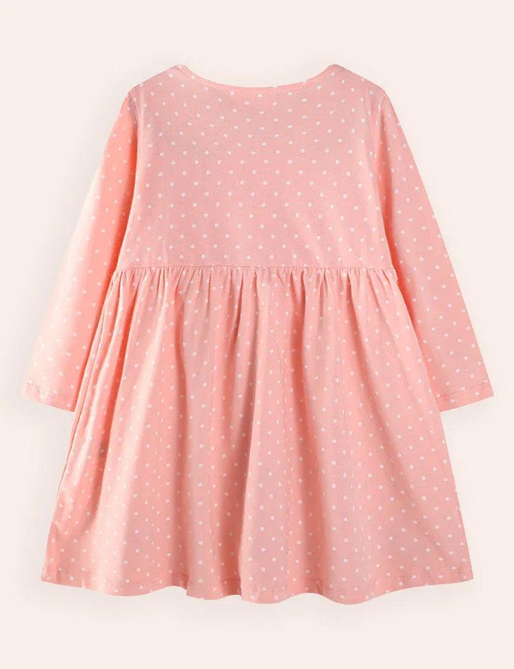 Floral Rabbit Embroidered Long Dress