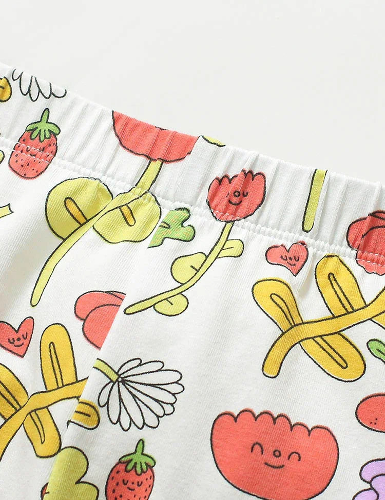Flower Print Cotton Leggings