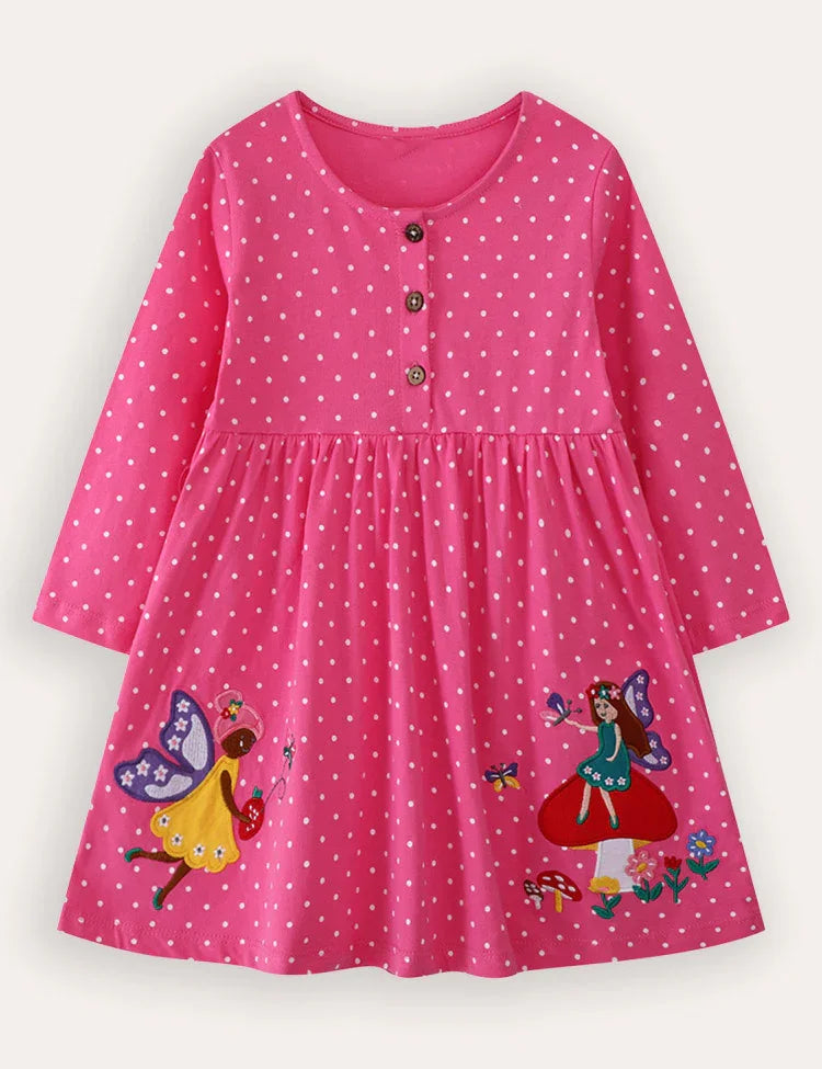 Fairy Embroidered Long-sleeved Dress