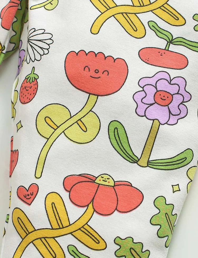 Flower Print Cotton Leggings