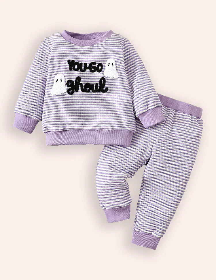 Halloween Ghost Embroidered Loungewear Set