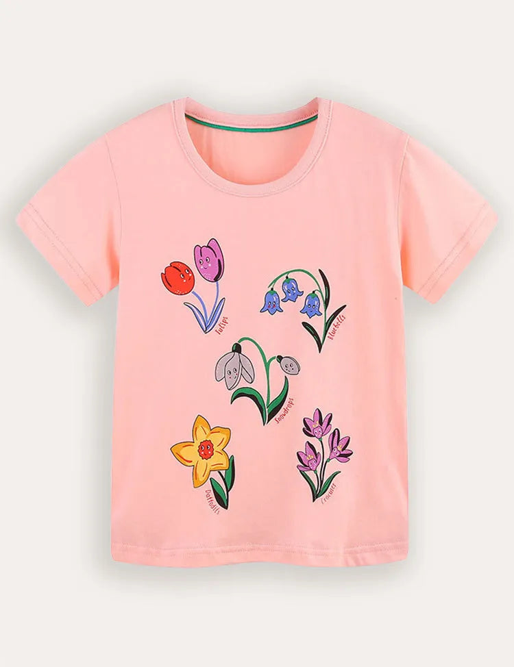 Flower Print Short Sleeve T-Shirt