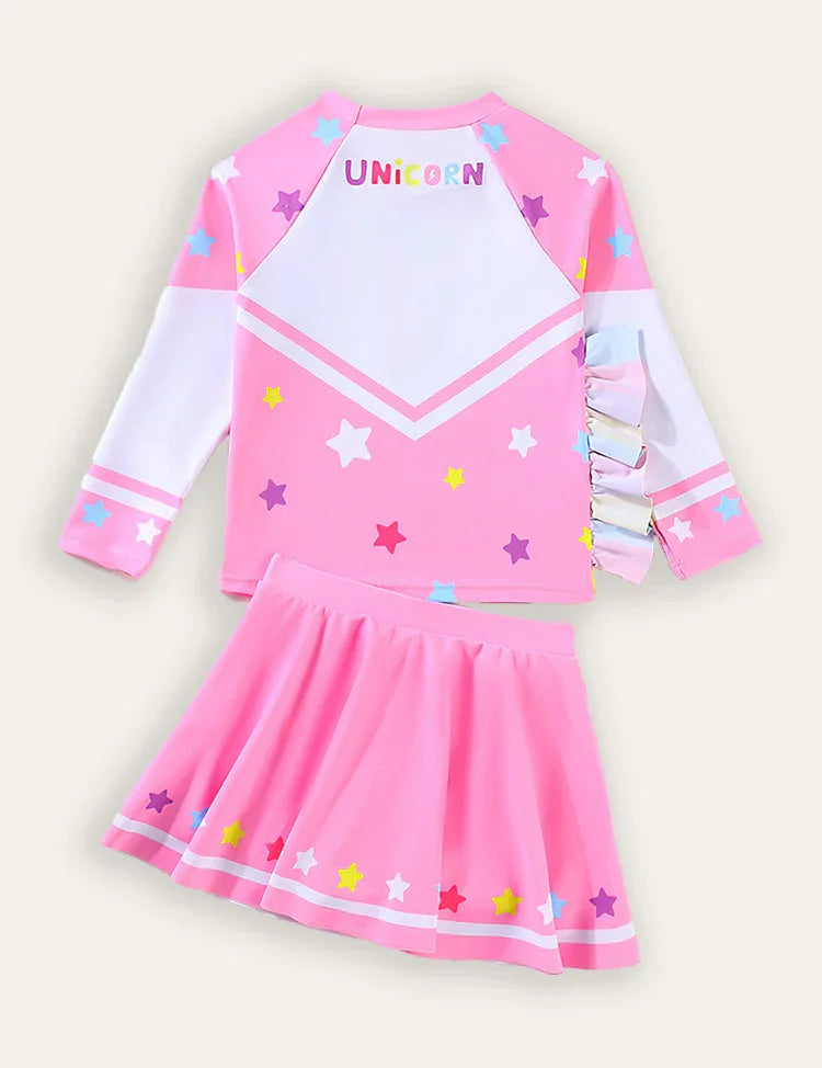 Unicorn Print Swimsuit Set