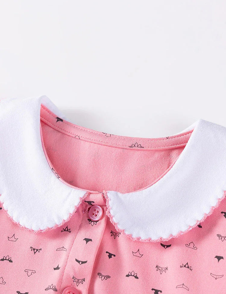 Printed Cotton Long Sleeves Dress