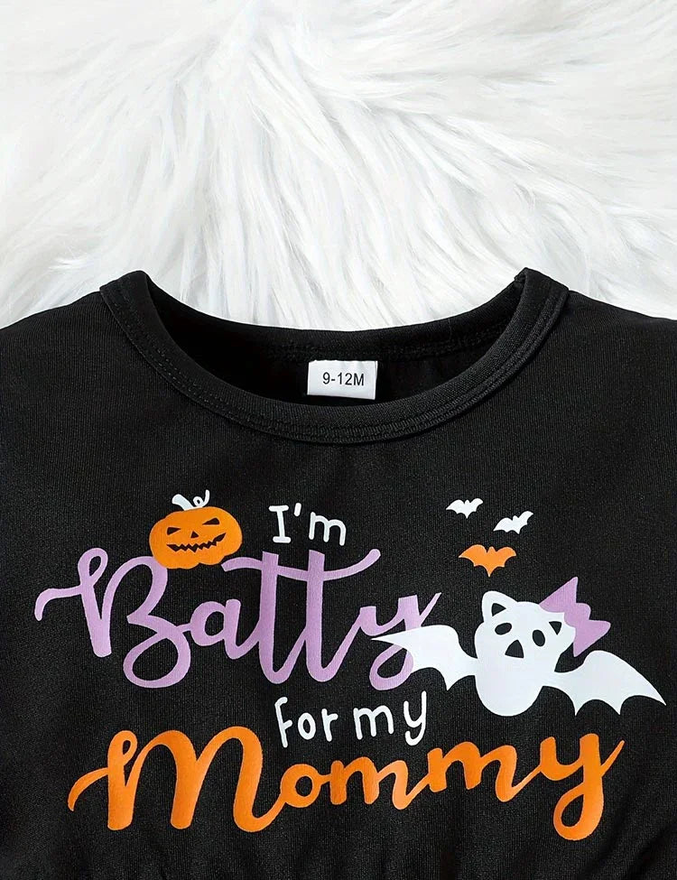 Halloween Alphabet Print Tulle Dress