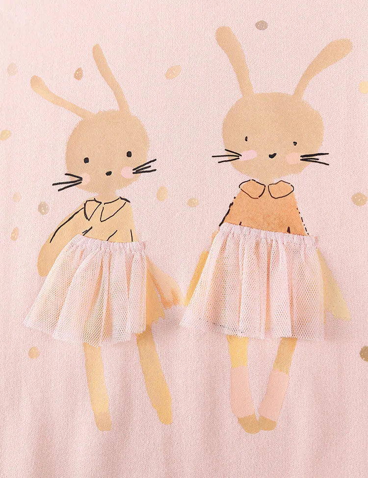 Floral Bunny Long Sleeve Sweatshirt & Leggings Set