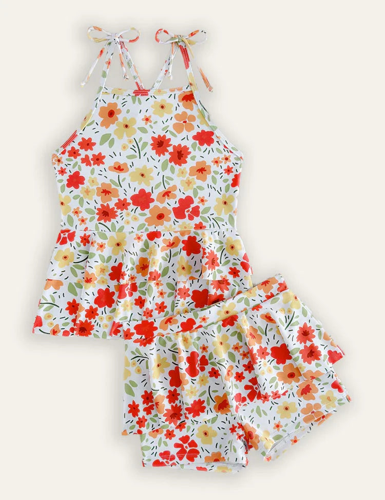 Flower Print Swimsuit Set
