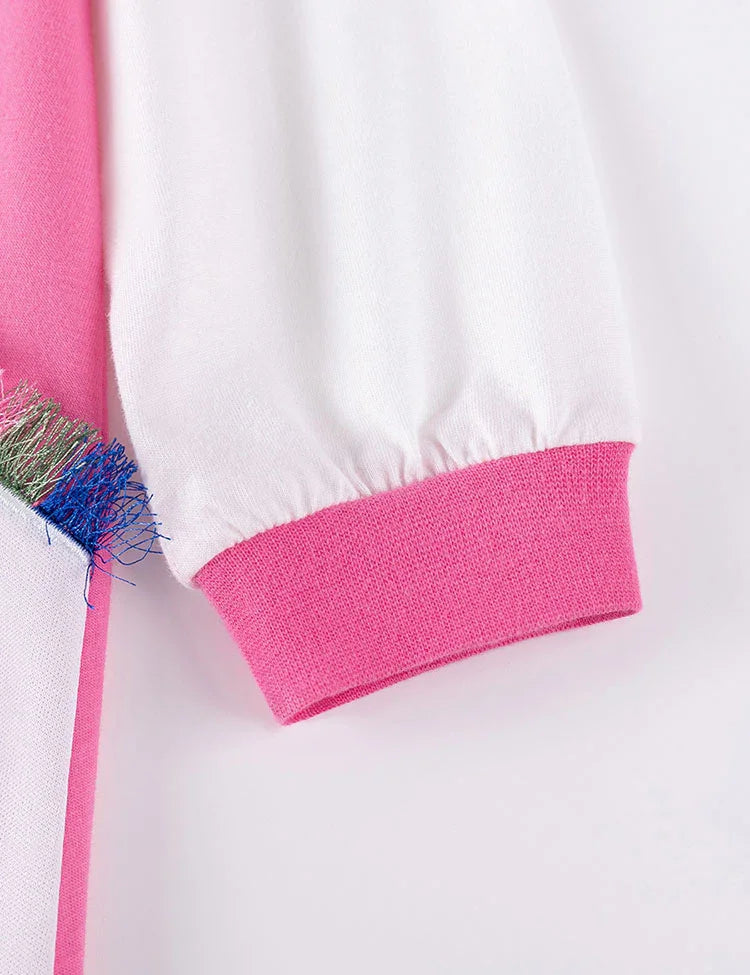 Big Unicron Appliqué Long Sleeves Dress