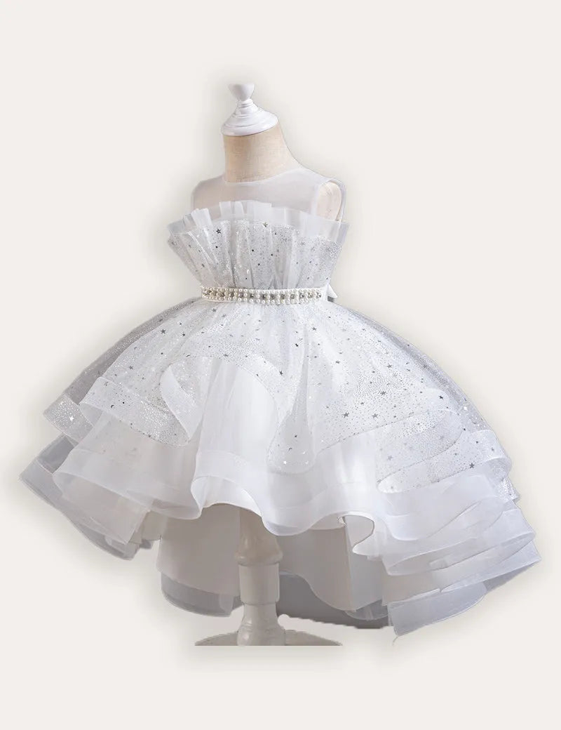 Glitter Trailing Tulle Party Dress