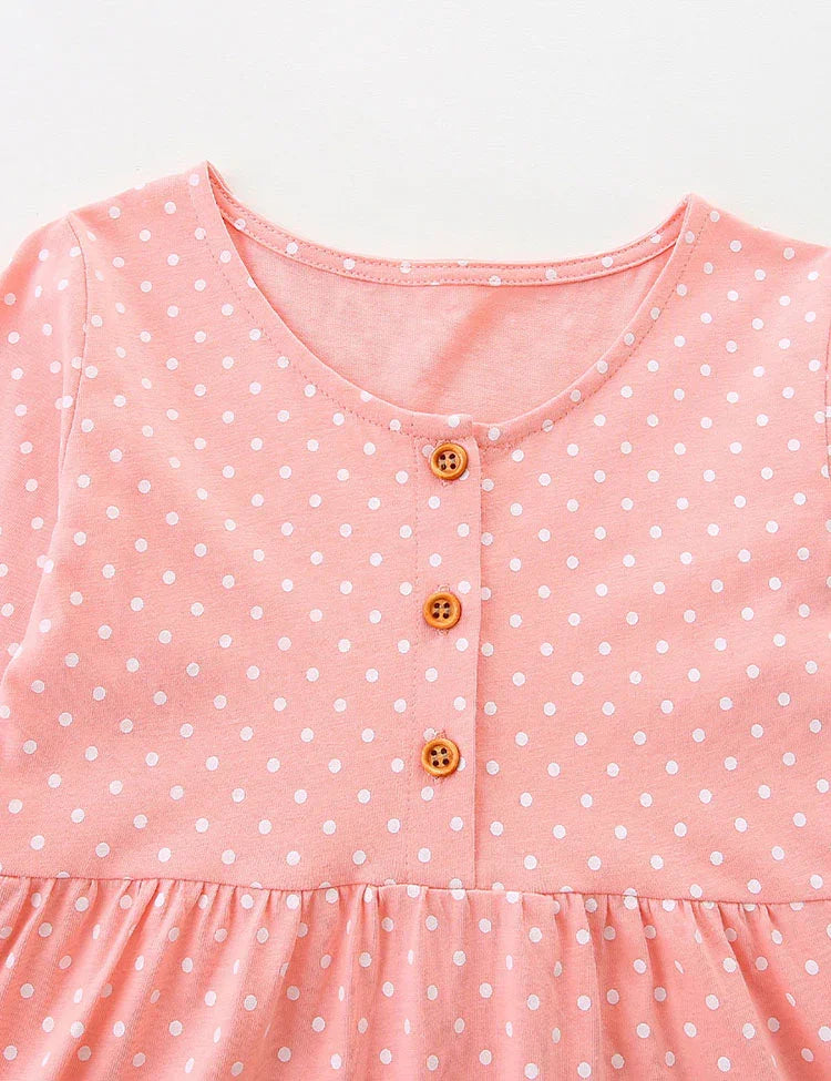 Cute Bunny Applique Long Sleeve Dress