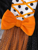 Halloween Polka Dot Tulle Dress Cape Two-piece Set