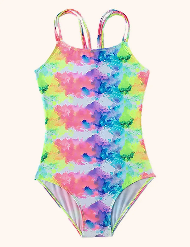 Tie-dye Suspender Swimsuit