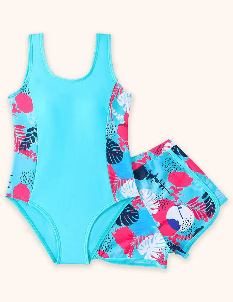 Leaf Printed Swimsuit Set