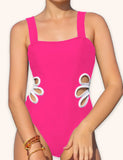Solid Color Hollow Swimsuit