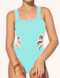 Solid Color Hollow Swimsuit