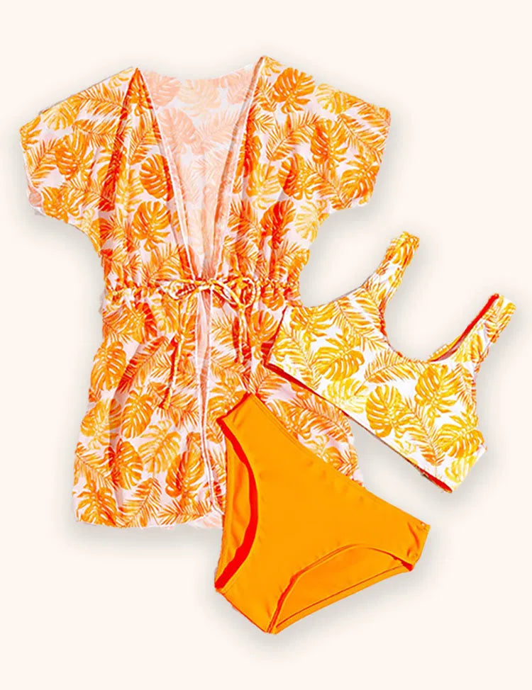 Printed Sunscreen Swimsuit