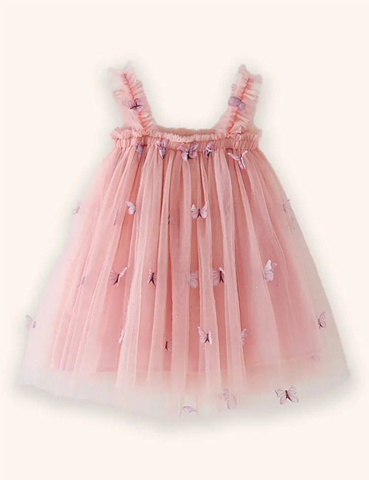 3D Butterfly Flower Tulle Dress