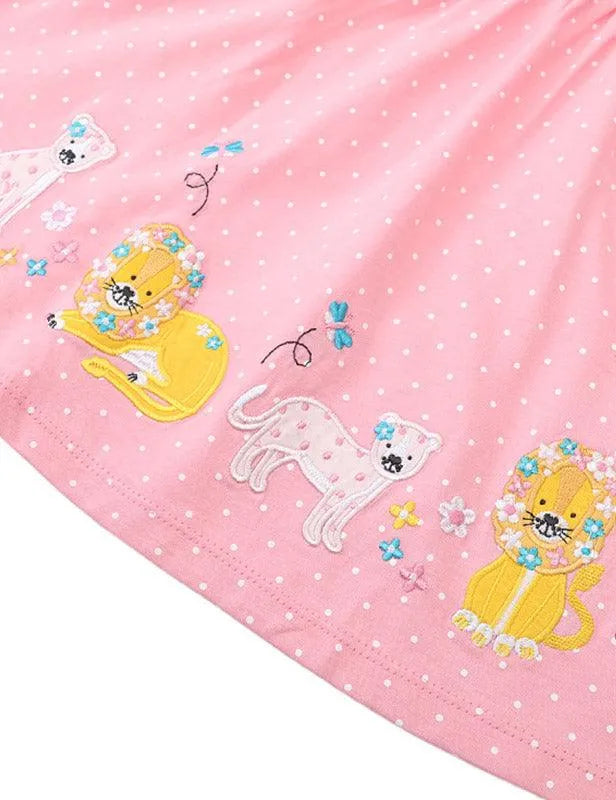 Animal Appliqué Dotted Dress - Mini Taylor