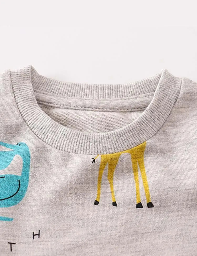 Animal Floral Print Long Sleeve Sweatshirt - Mini Taylor