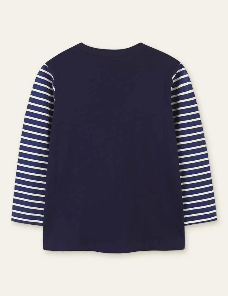 Animal Striped Printed Long Sleeve T-shirt - Mini Taylor