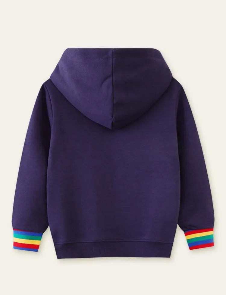 Animal Train Appliqué Hoodie - Mini Taylor