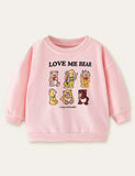 Cartoon Bear Printed Long-Sleeved T-shirt - Mini Taylor