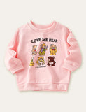 Cartoon Bear Printed Long-Sleeved T-shirt - Mini Taylor