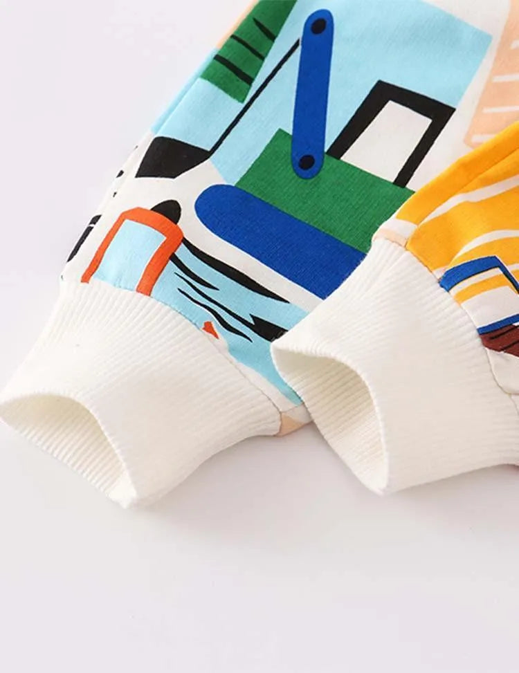 Cartoon Full Printed Excavator Pants - Mini Taylor