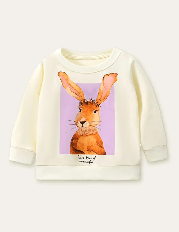 Cartoon Rabbit Print Sweatshirt - Mini Taylor