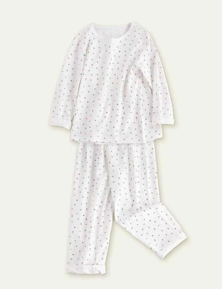 Cute Cartoon Printed Long-Sleeved Cotton pajamas - Mini Taylor