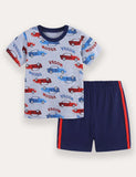 Car Print T-shirt And Shorts Set