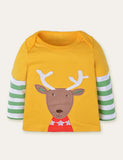 Elk Appliqué Long Sleeve T-shirt - Mini Taylor