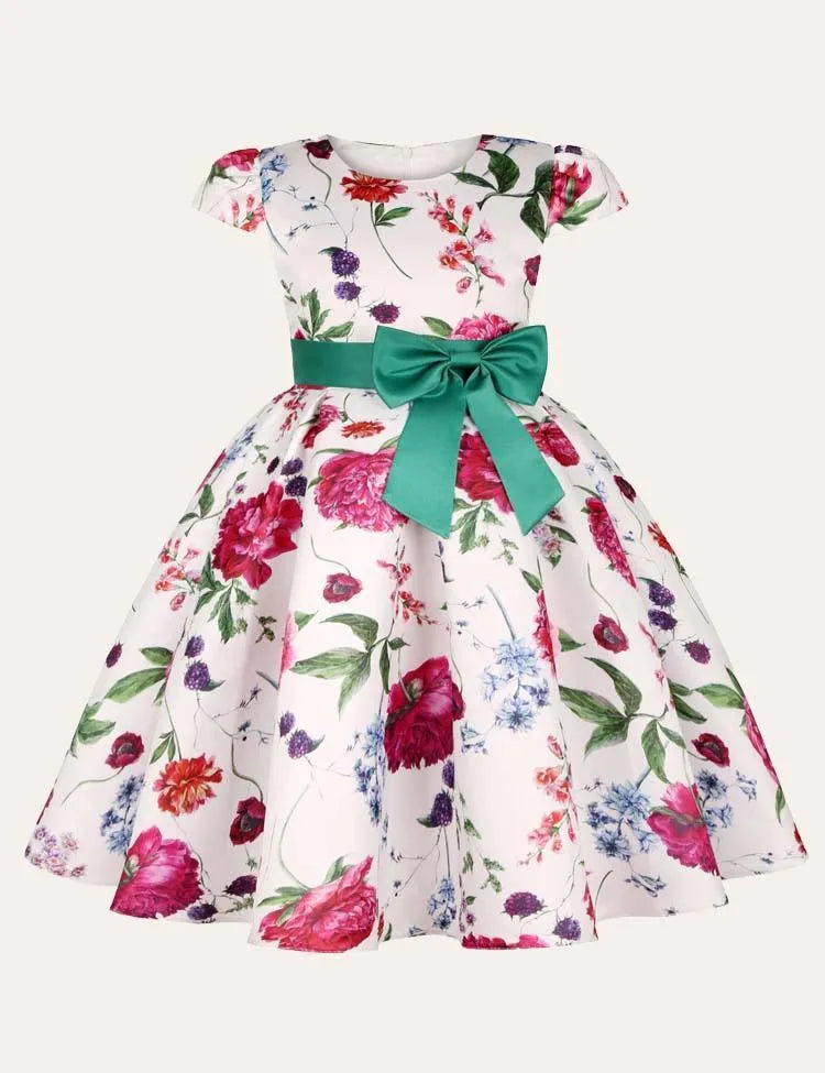 Floral Bow Party Dress - Mini Taylor