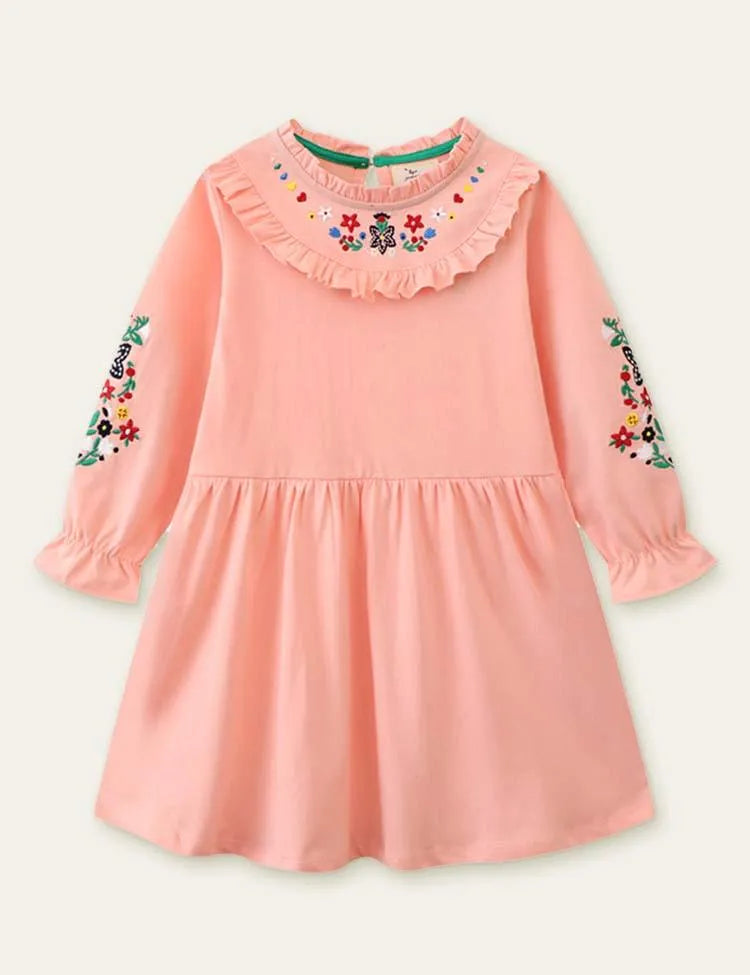 Floral Embroidered Long Sleeve Dress - Mini Taylor
