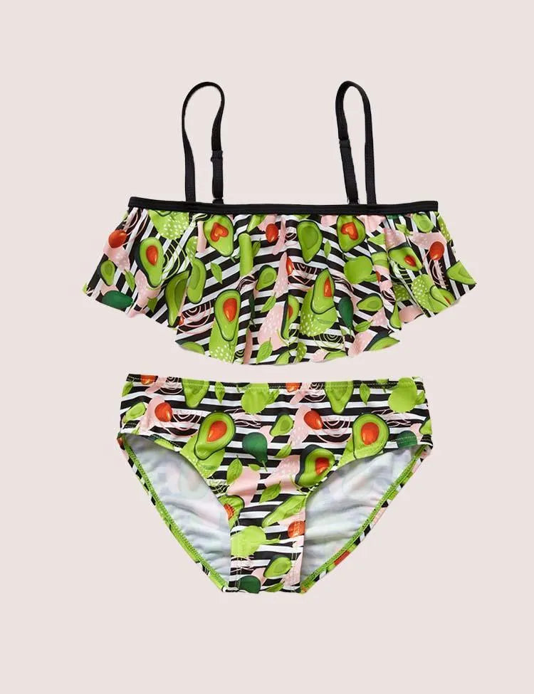 Full Printed Fruit Split Swimsuit - Mini Taylor