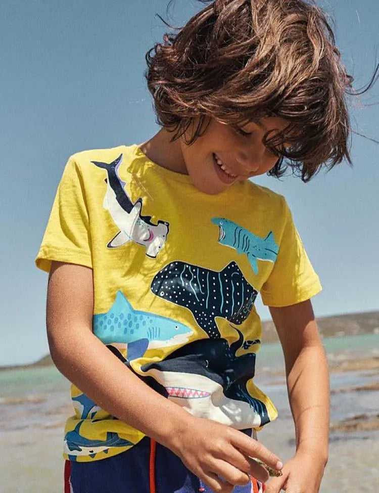 Glowing Shark Pattern T-shirt - Mini Taylor