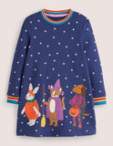 Halloween Animals Appliqué Dress - Mini Berni