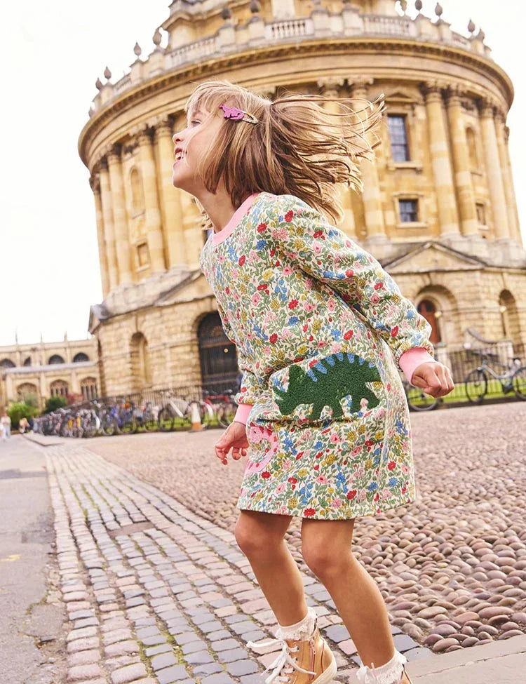 Ida Sweatshirt Appliqué Dress