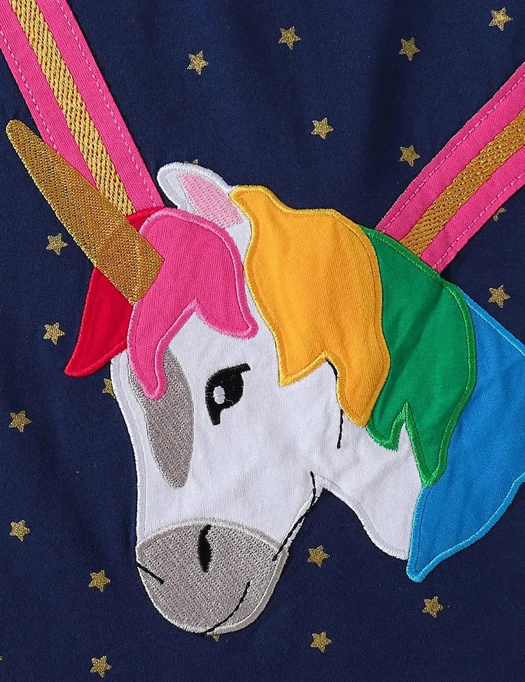 Rainbow Unicon Appliqué Dress